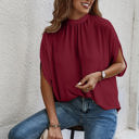 Wine Small Love Kuza Luxe Drapes Blouse