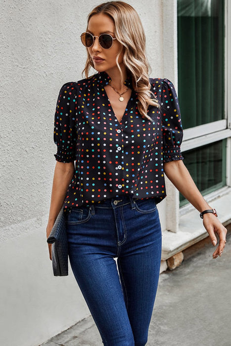 Love Kuza Whimsy Dot Blouse