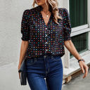Black Medium Love Kuza Whimsy Dot Blouse