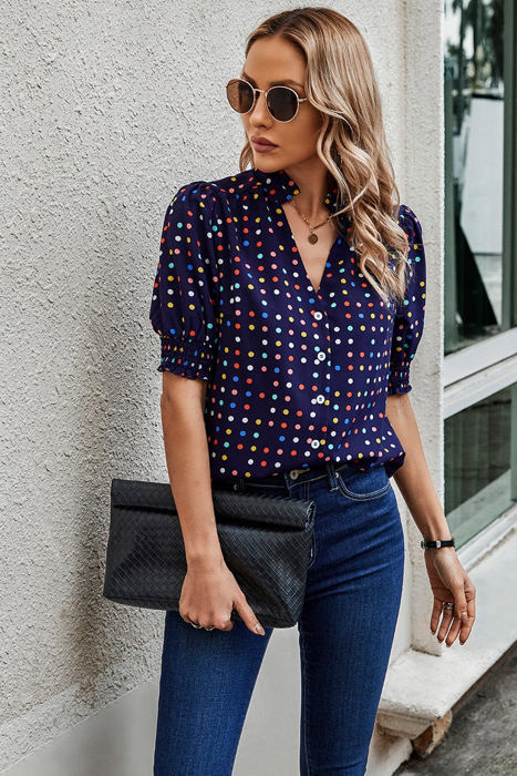 Love Kuza Whimsy Dot Blouse