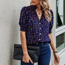 Navy Medium Love Kuza Whimsy Dot Blouse