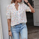White Medium Love Kuza Whimsy Dot Blouse