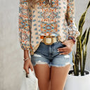 Beige Small Love Kuza Off-Shoulder Boho Bliss Blouse