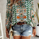 Green Medium Love Kuza Off-Shoulder Boho Bliss Blouse