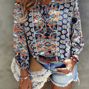 Navy Small Love Kuza Off-Shoulder Boho Bliss Blouse