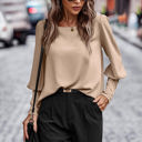 Beige Small Love Kuza Buttoned Grace Blouse