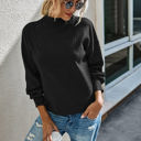 Black Size 2 Love Kuza Mock Neck Classic Sweater