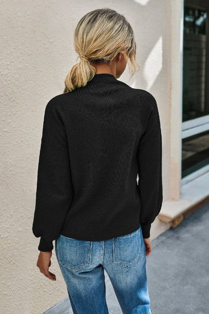 Love Kuza Mock Neck Classic Sweater