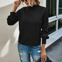 Black Size 10 Love Kuza Mock Neck Classic Sweater