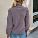 Grey Purple Size 2 Love Kuza Mock Neck Classic Sweater