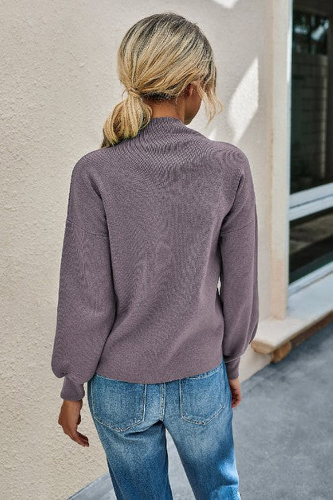 Love Kuza Mock Neck Classic Sweater