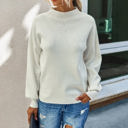 White Size 2 Love Kuza Mock Neck Classic Sweater