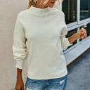 White Size 6 Love Kuza Mock Neck Classic Sweater