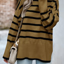 Brown Size 2 Love Kuza High Neck Striped Cozy Sweater