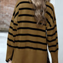 Brown Size 2 Love Kuza High Neck Striped Cozy Sweater