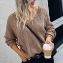 Khaki Small Love Kuza Zigzag Knit Sweater