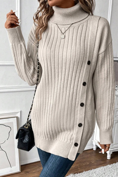 Love Kuza Cozy Buttoned Turtleneck