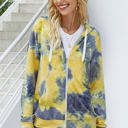Yellow XL Love Kuza Tie Dye Zip Up Hoodie