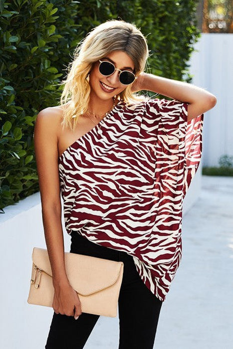 Love Kuza Savanna Style One-Shoulder Top