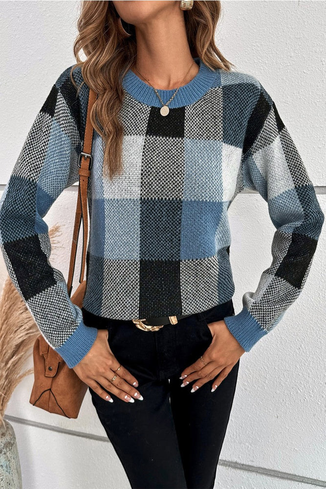 Love Kuza Checkmate Light Knitted Sweater