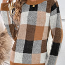 Coffee Large Love Kuza Checkmate Light Knitted Sweater