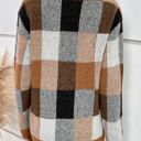 Coffee Large Love Kuza Checkmate Light Knitted Sweater