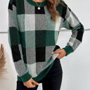 Green Small Love Kuza Checkmate Light Knitted Sweater