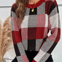 Wine Small Love Kuza Checkmate Light Knitted Sweater