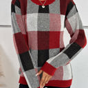 Wine Small Love Kuza Checkmate Light Knitted Sweater