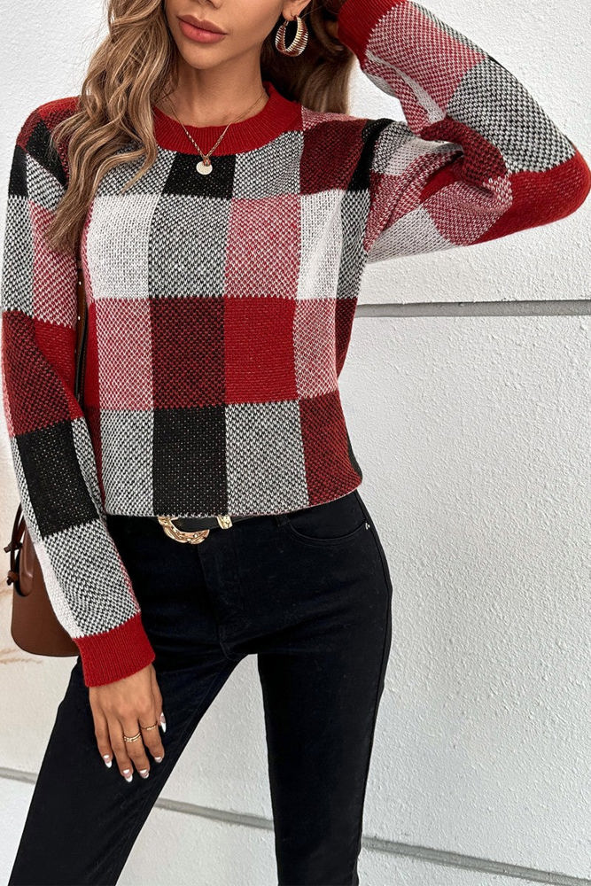 Love Kuza Checkmate Light Knitted Sweater