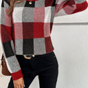 Wine Small Love Kuza Checkmate Light Knitted Sweater