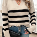 Beige Small Love Kuza Collared Streak Pullover