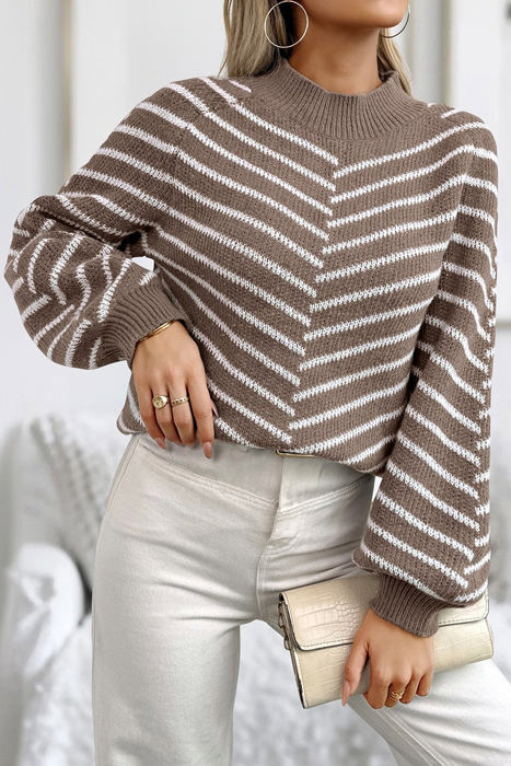 Love Kuza Striped Haven Knit Pullover Sweater