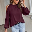 Wine Small Love Kuza Soft Breeze Ruffle Blouse