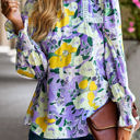 Purple Large Love Kuza Painter’s Bloom Blouse