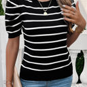 Black Small Love Kuza Striped Essence Knit Top