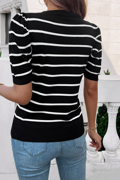 Love Kuza Striped Essence Knit Top