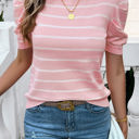 Pink Small Love Kuza Striped Essence Knit Top
