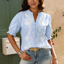Light Blue Small Love Kuza Vine Grace Blouse