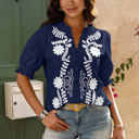 Navy Medium Love Kuza Vine Grace Blouse