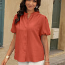 Orange Small Love Kuza Serenity Stitch Blouse