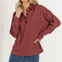  Love Kuza - Crimson Hearth Waffle Henley