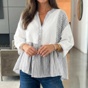  - Harbor Light Striped Peplum Blouse