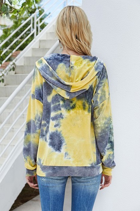 Love Kuza Tie Dye Zip Up Hoodie