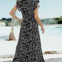  Love Kuza Ruffled Cap Sleeves Surplice Maxi Dress