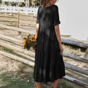  Love Kuza Bell Sleeves Easy Tiered Midi Dress