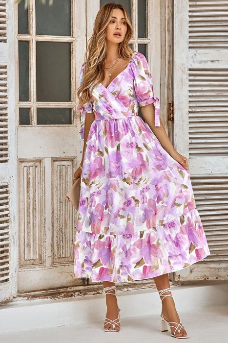 Love Kuza Watercolor Whisper Midi Dress