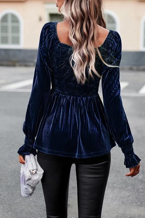 Love Kuza Velvet Peplum Top