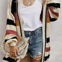 Beige Size 2 Love Kuza Earthy Striped Chunky Cardigan