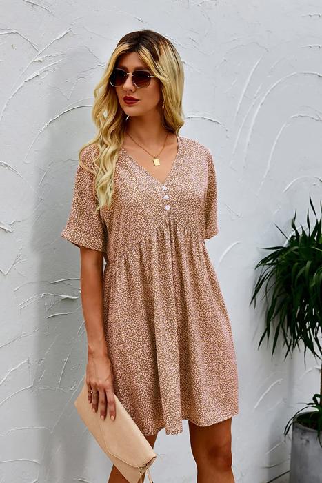 Love Kuza Dotted Charm Empire Dress